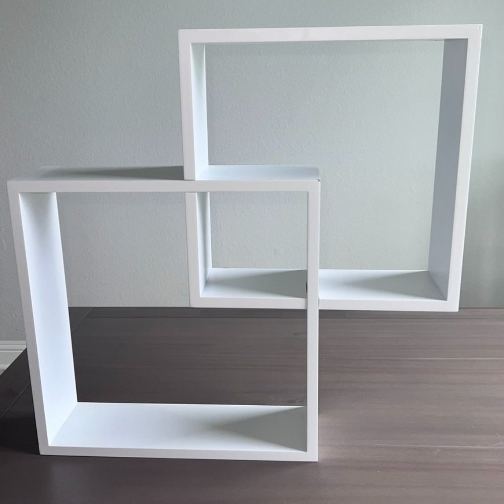 White Interlocking Wall Shelves